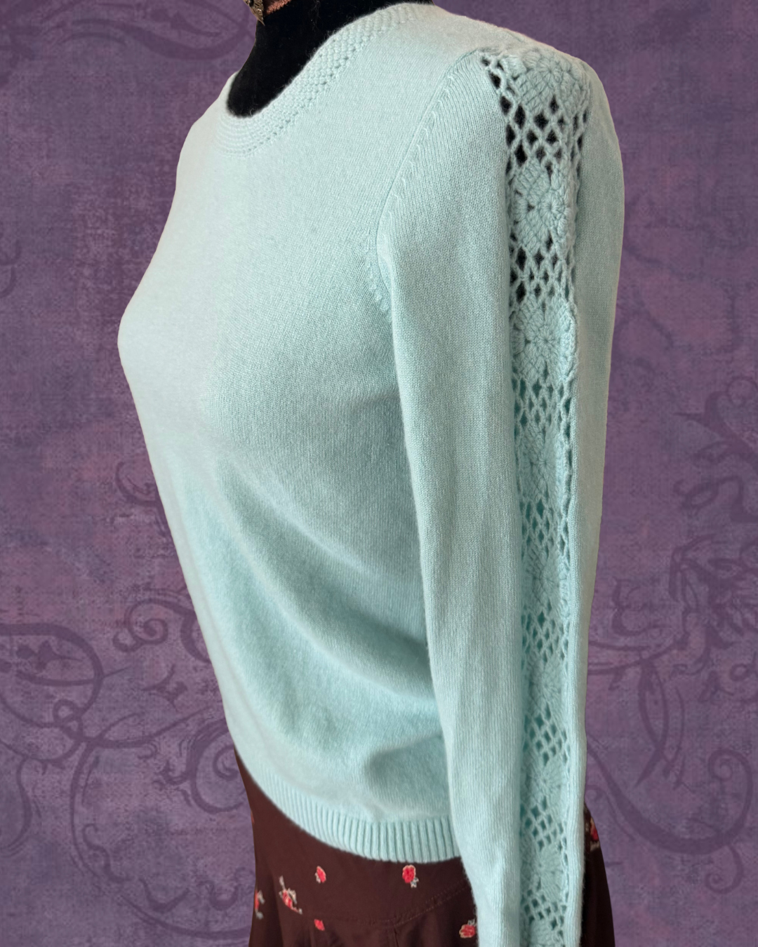 Aqua crochet light sweater
