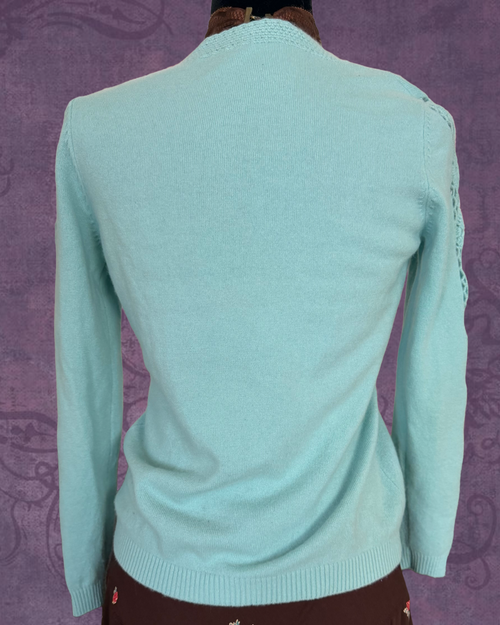 Aqua crochet light sweater