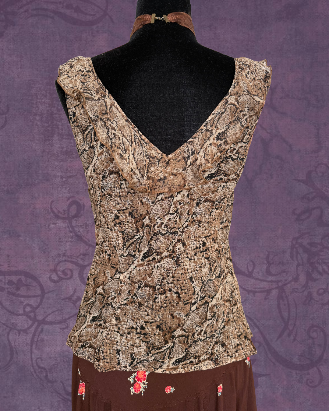 Silk snake print tank