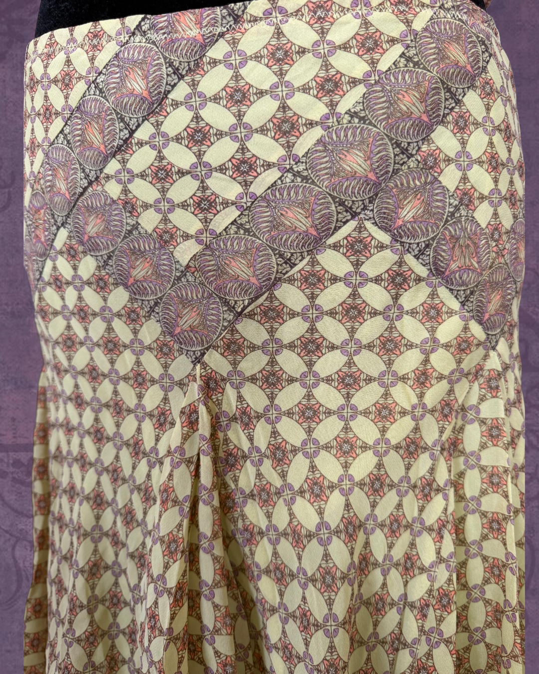 Silk geometric whimsy skirt