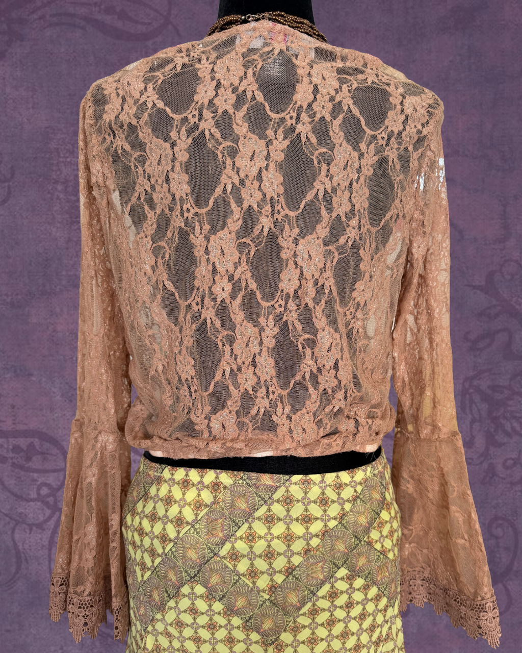 Lace fairy crochet long sleeve top