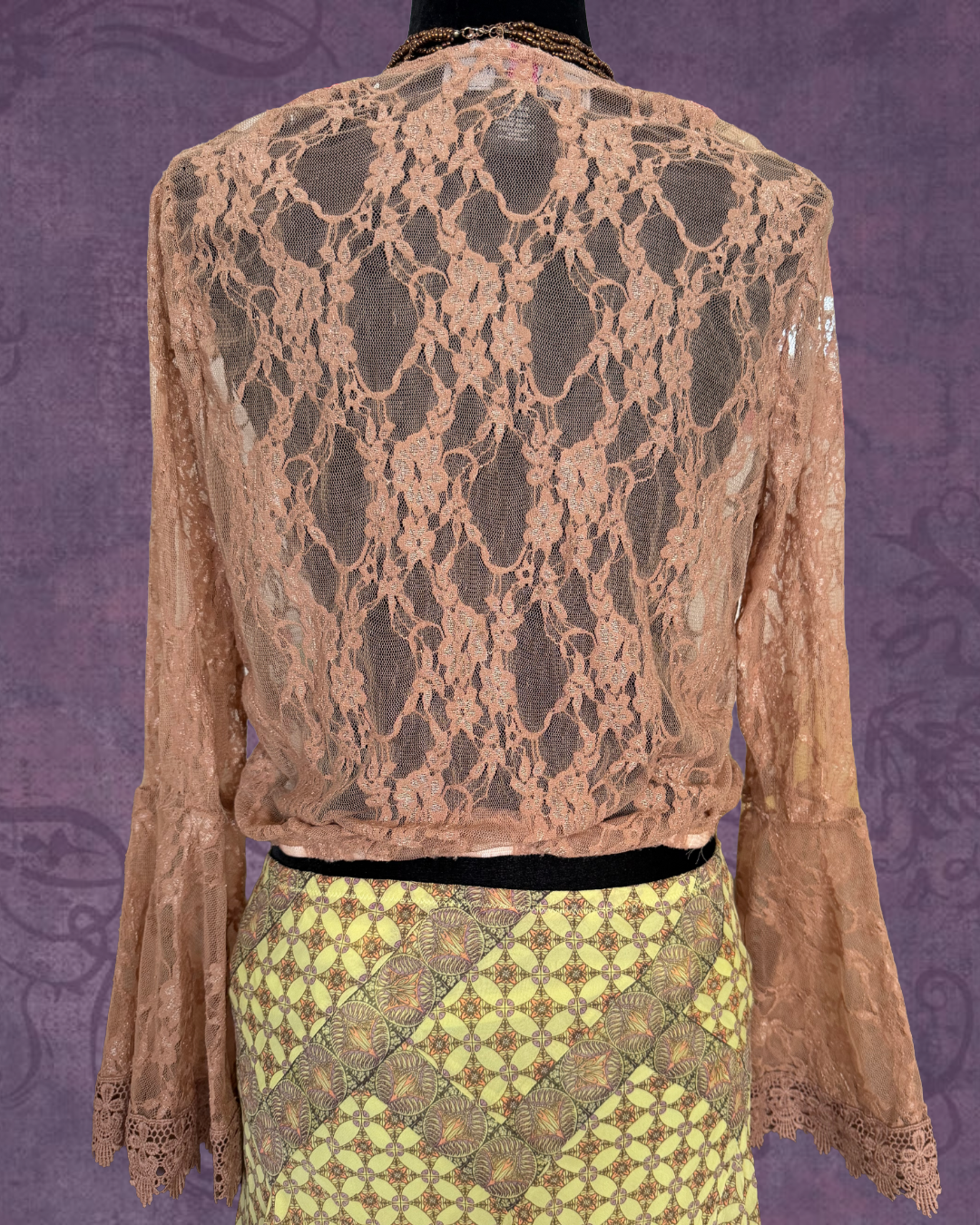 Lace fairy crochet long sleeve top