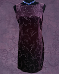 Vine embroidered velvet mini dress