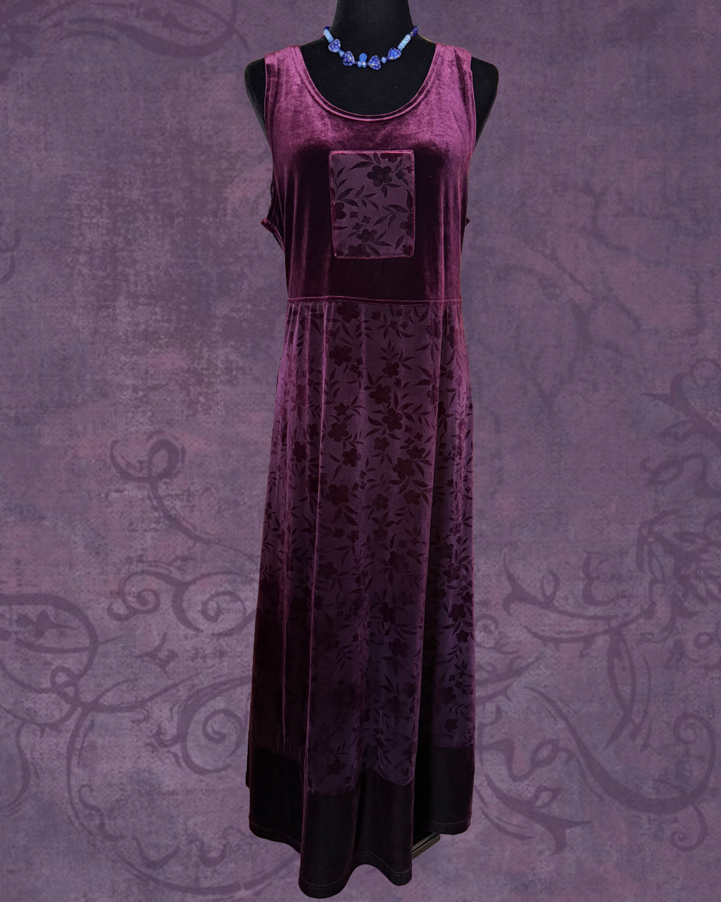Velvet floral maxi dress