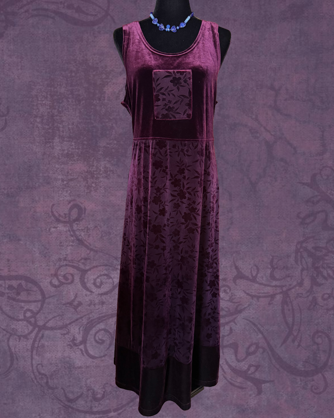 Velvet floral maxi dress