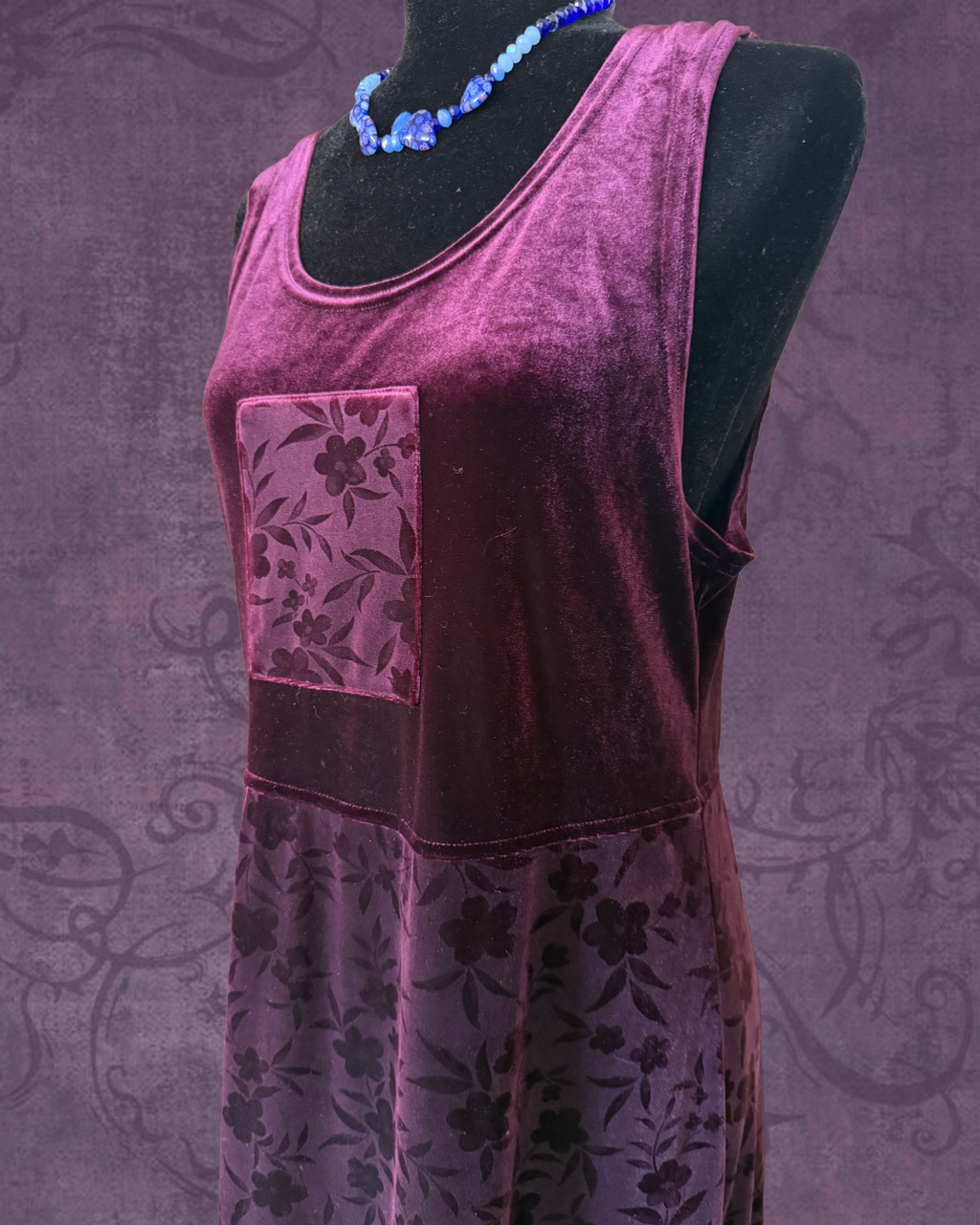 Velvet floral maxi dress
