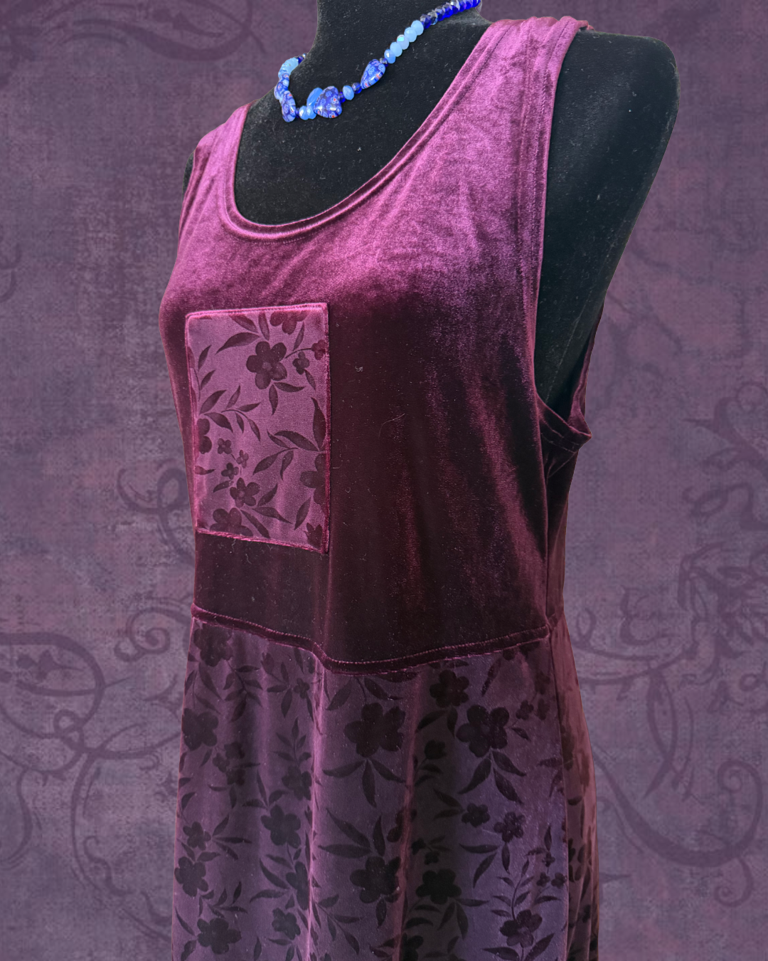 Velvet floral maxi dress