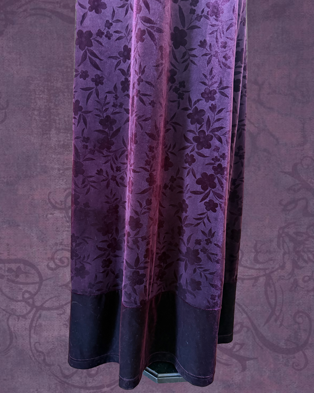 Velvet floral maxi dress