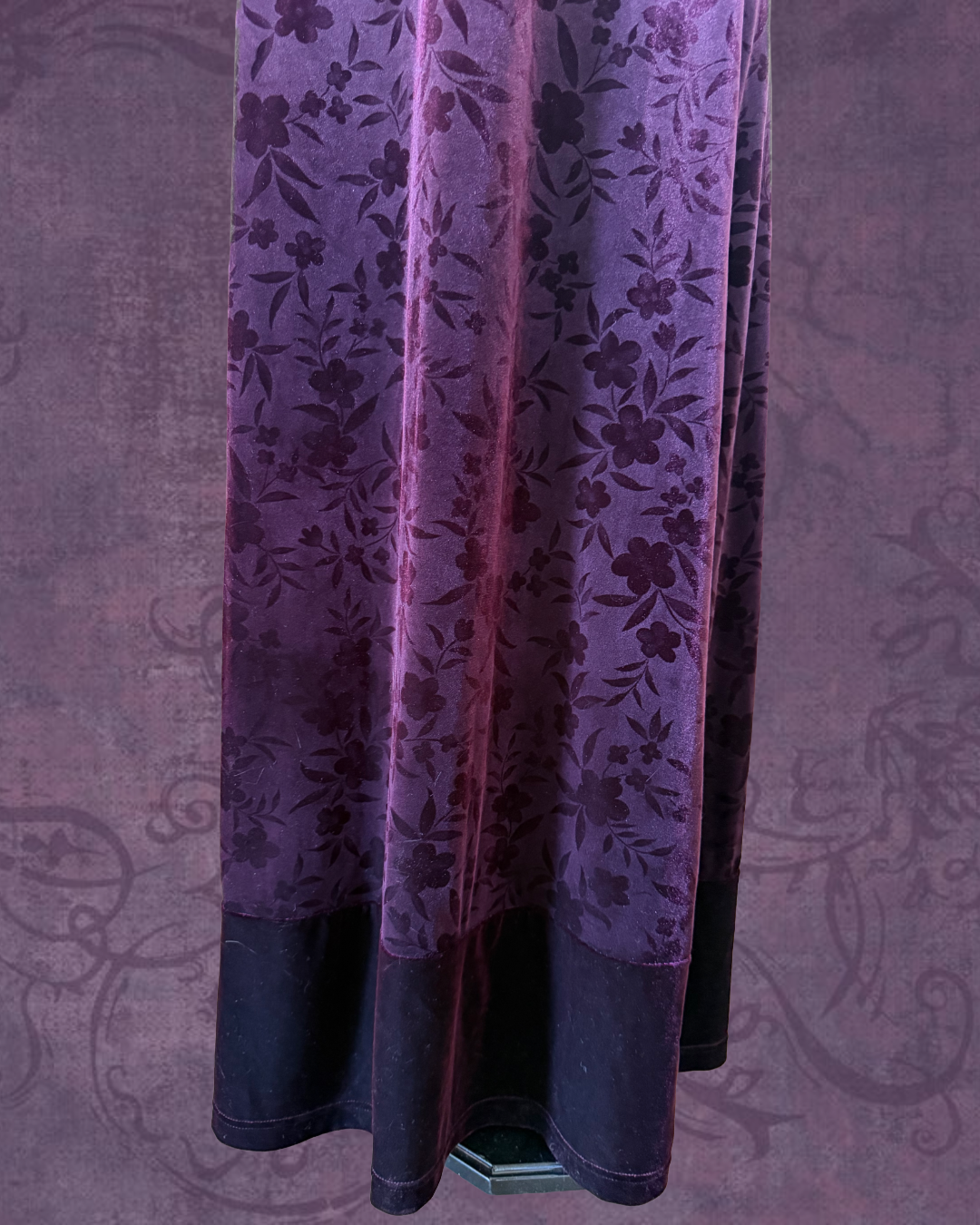 Velvet floral maxi dress