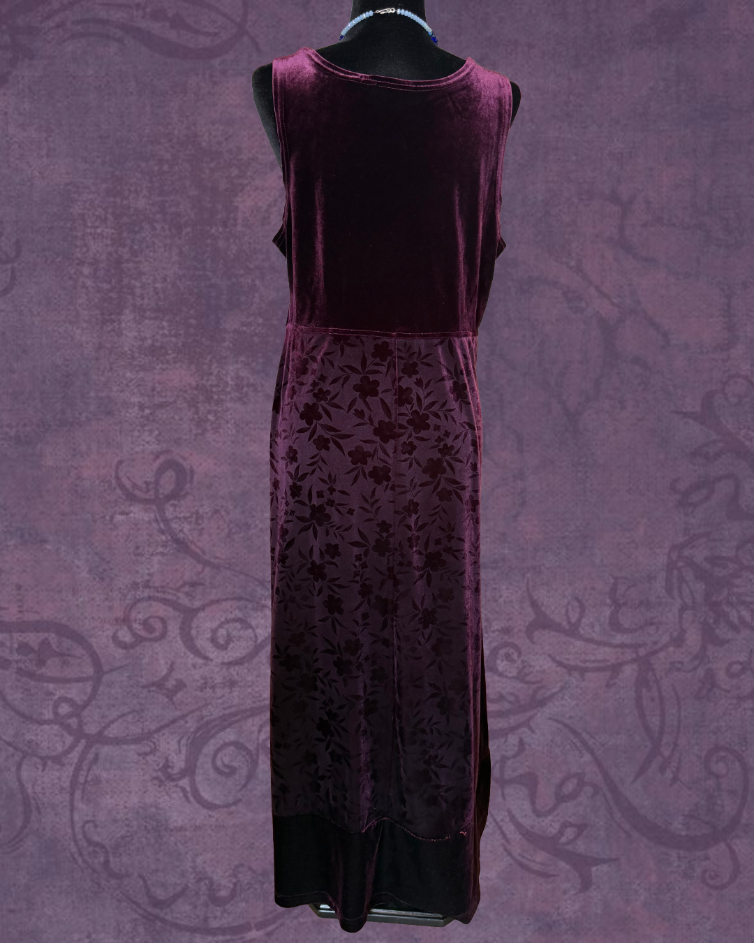 Velvet floral maxi dress