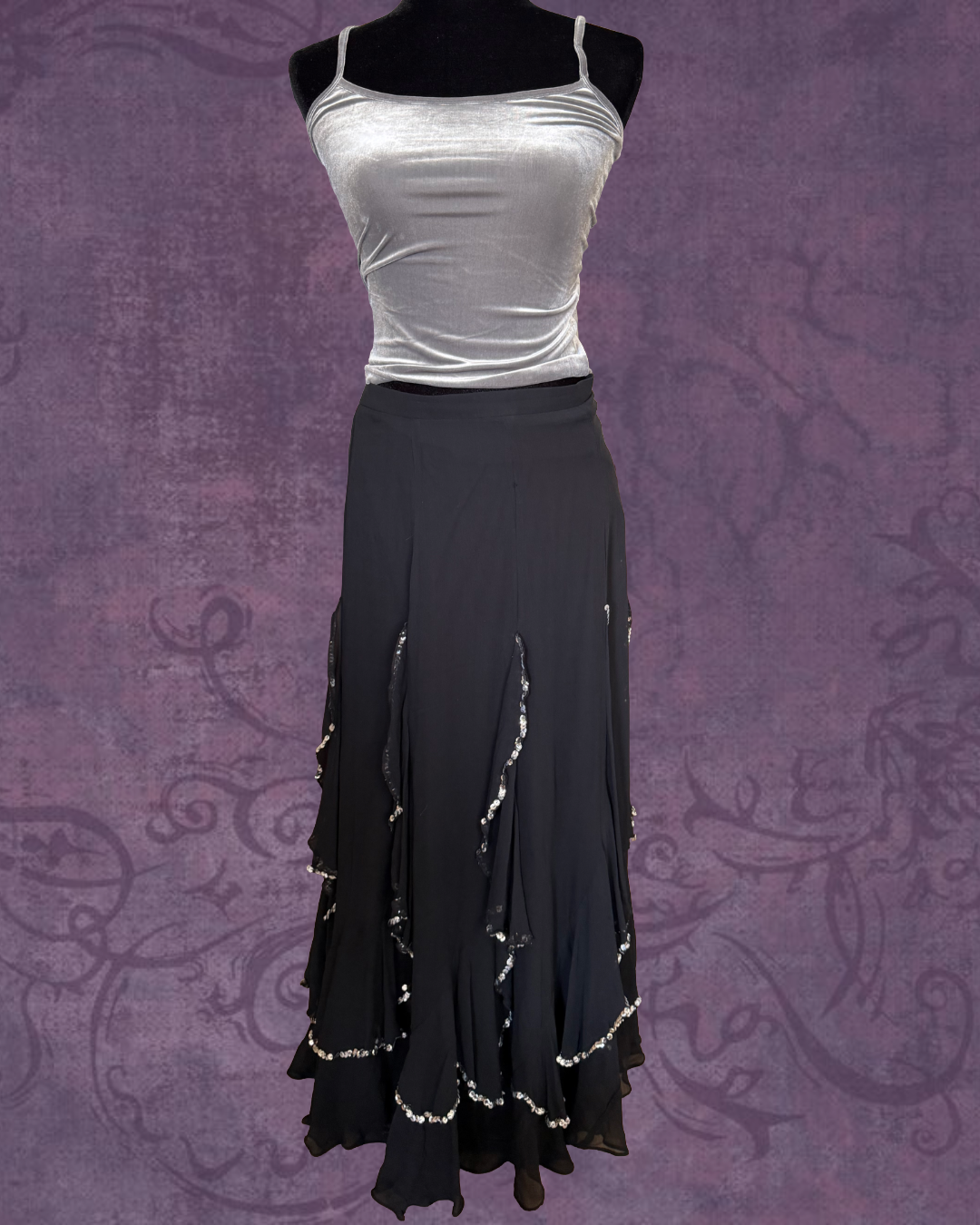 Jellyfish sequined maxi skirt