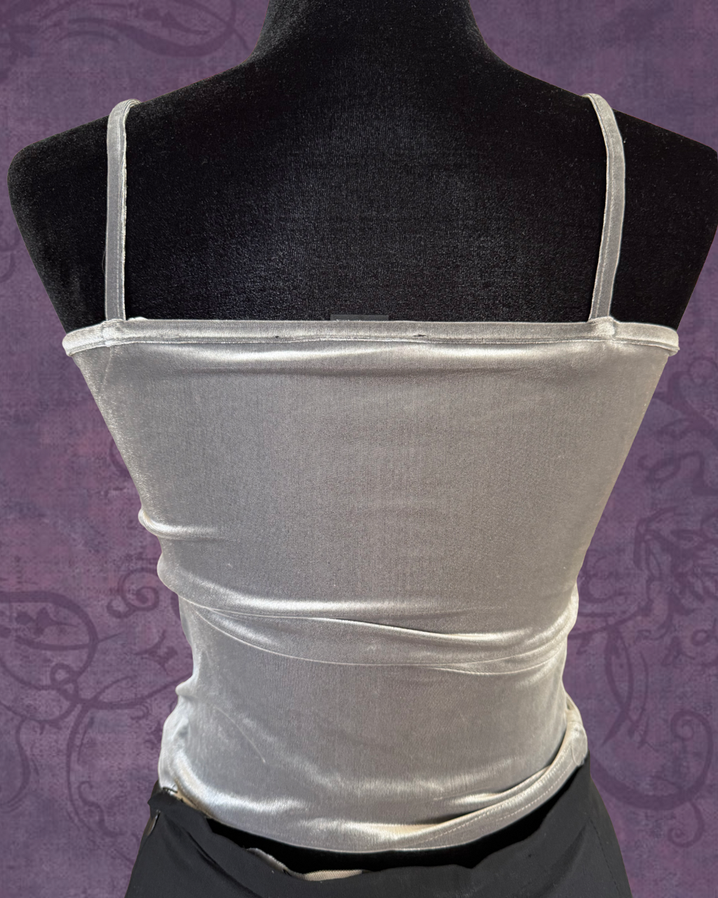 Silver velvet tank top