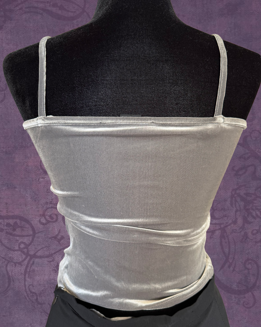 Silver velvet tank top