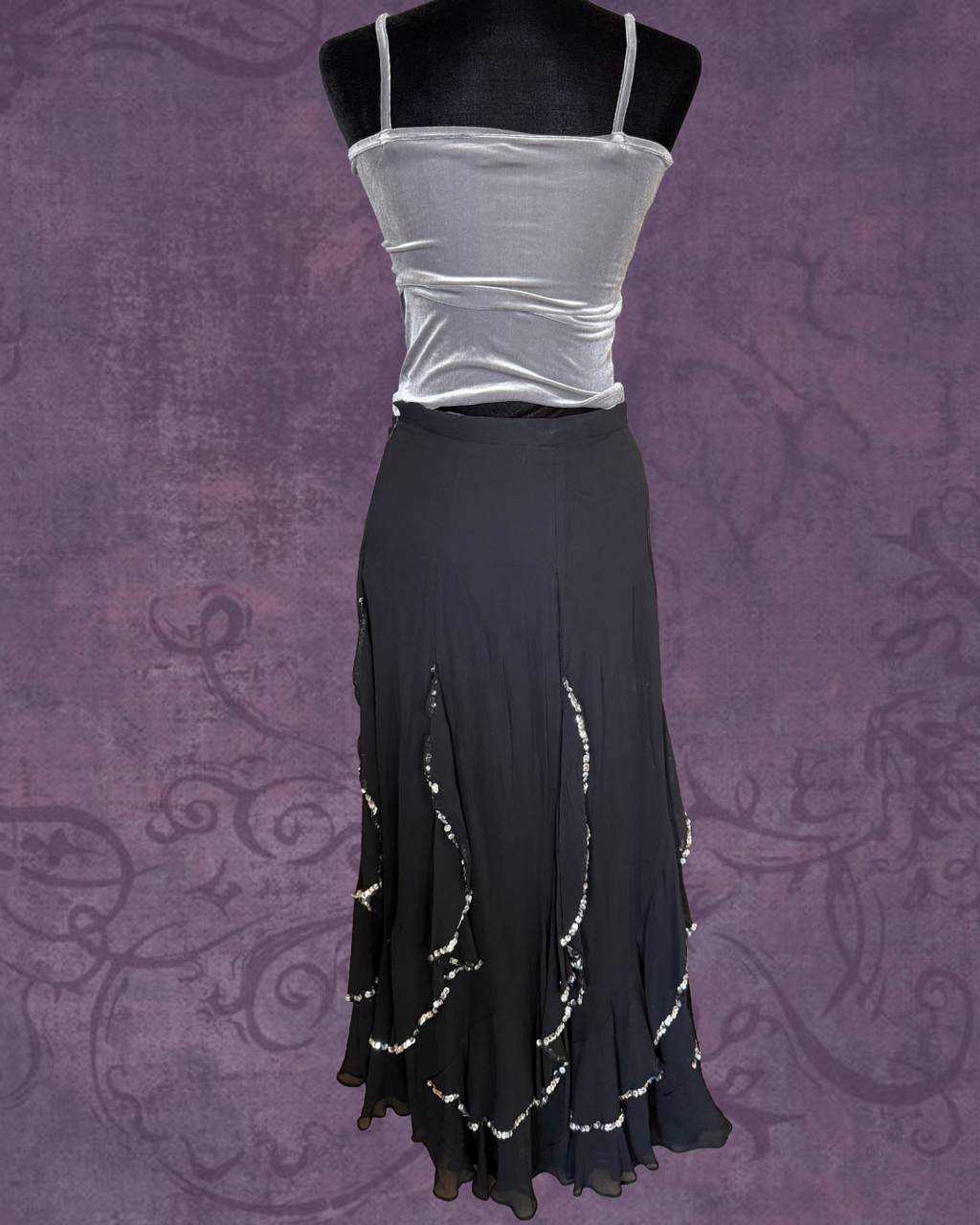 Silver velvet tank top