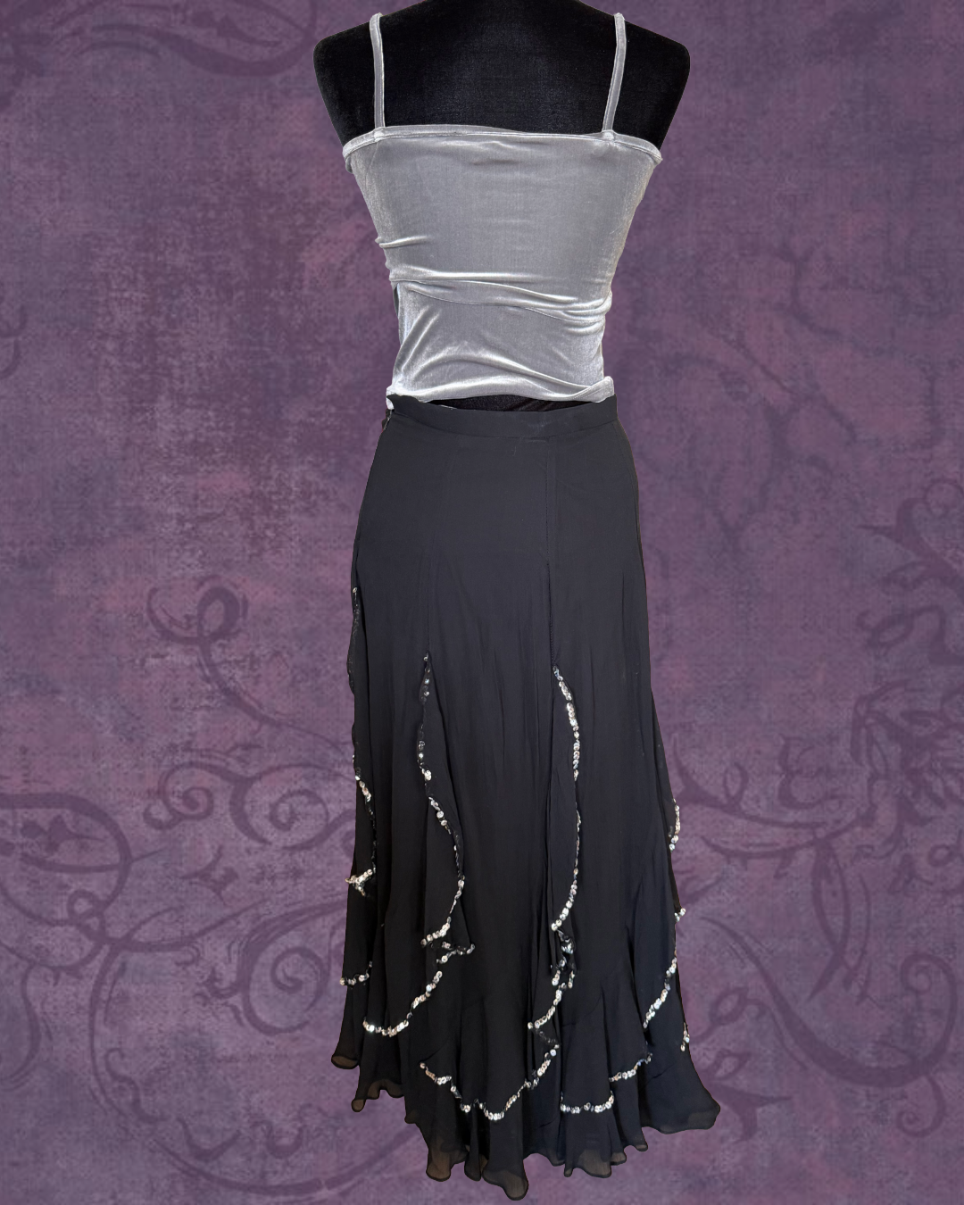 Silver velvet tank top