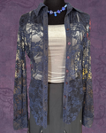 Lace navy button up