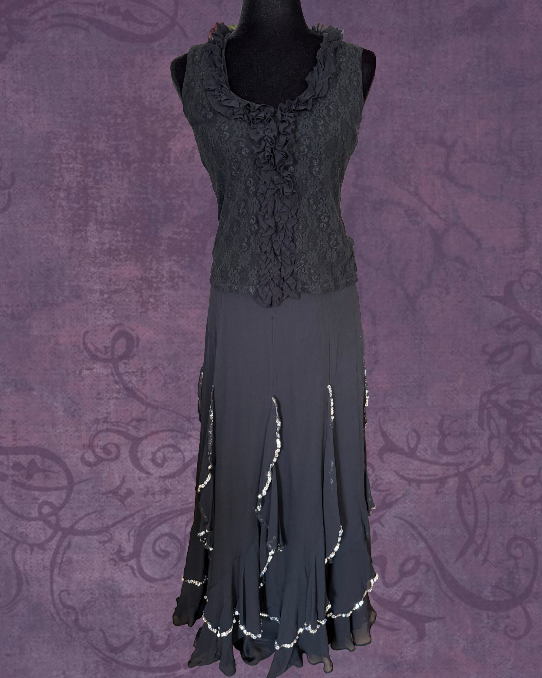 Jellyfish sequined maxi skirt