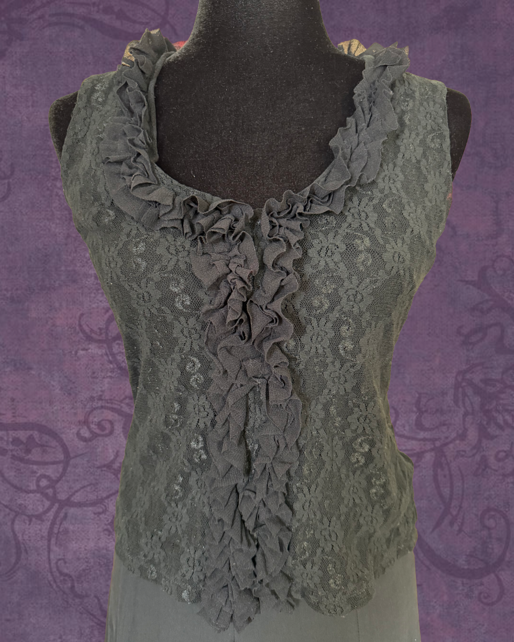 Lace ruffle tank