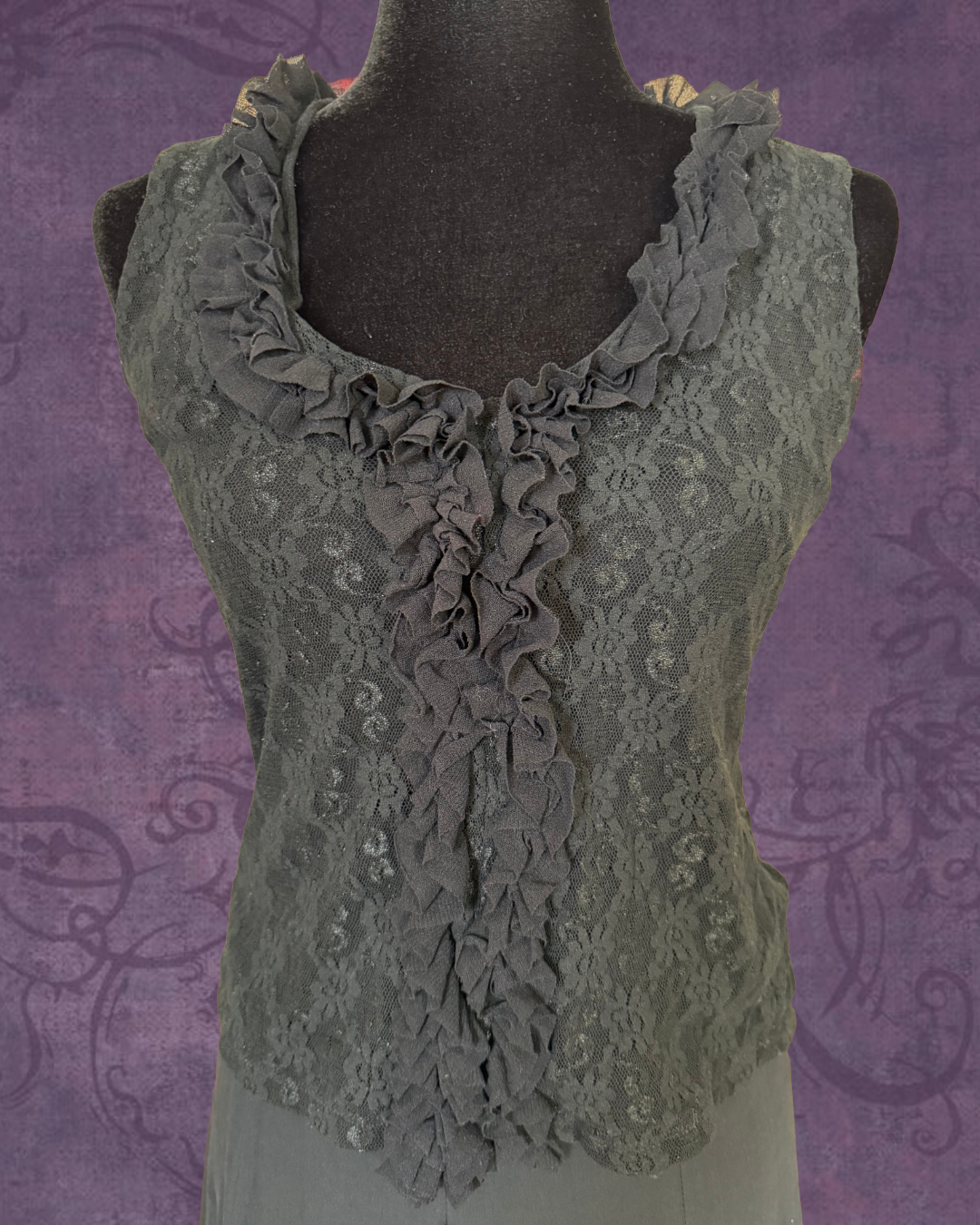 Lace ruffle tank