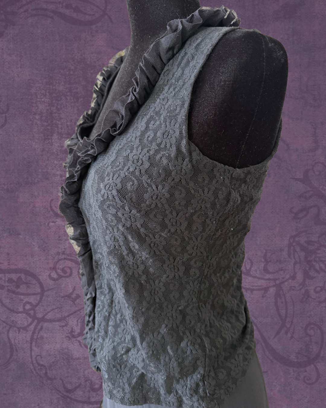 Lace ruffle tank