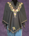 Floral embroidered poncho
